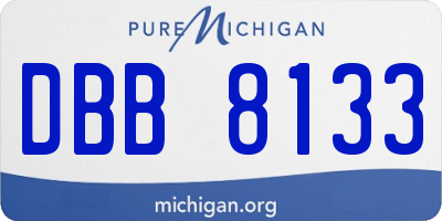 MI license plate DBB8133