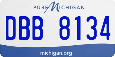 MI license plate DBB8134