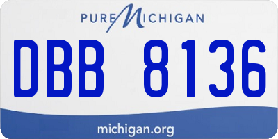 MI license plate DBB8136