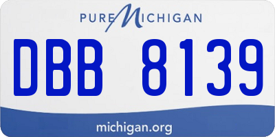 MI license plate DBB8139