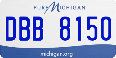 MI license plate DBB8150