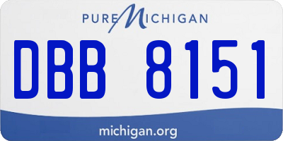 MI license plate DBB8151