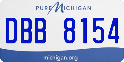 MI license plate DBB8154