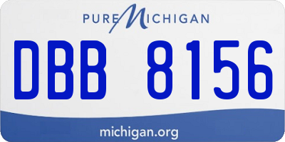 MI license plate DBB8156