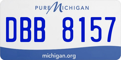 MI license plate DBB8157