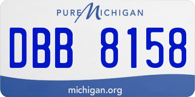 MI license plate DBB8158