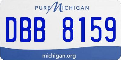 MI license plate DBB8159