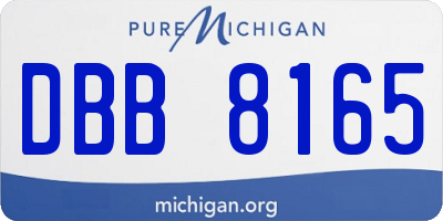 MI license plate DBB8165