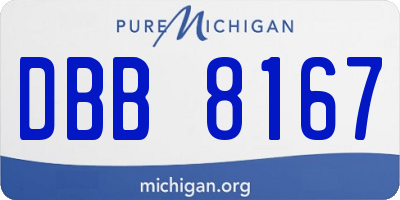 MI license plate DBB8167