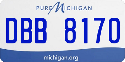 MI license plate DBB8170