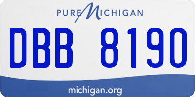 MI license plate DBB8190