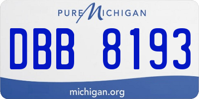 MI license plate DBB8193
