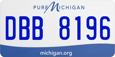 MI license plate DBB8196