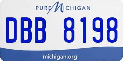 MI license plate DBB8198
