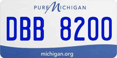 MI license plate DBB8200