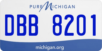 MI license plate DBB8201