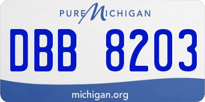 MI license plate DBB8203
