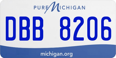 MI license plate DBB8206