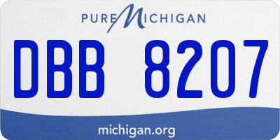 MI license plate DBB8207
