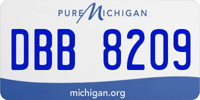 MI license plate DBB8209