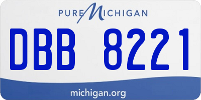 MI license plate DBB8221