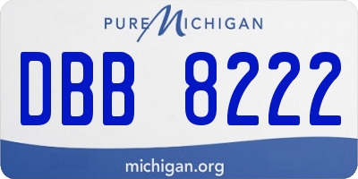 MI license plate DBB8222