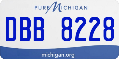 MI license plate DBB8228