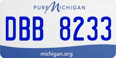 MI license plate DBB8233