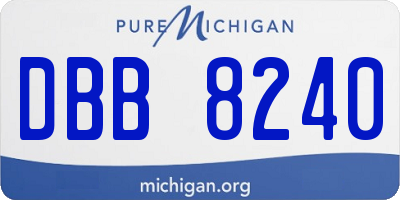 MI license plate DBB8240