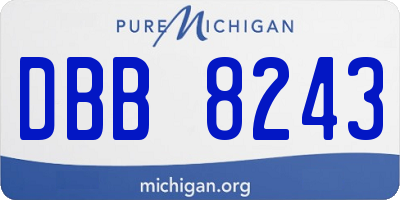 MI license plate DBB8243