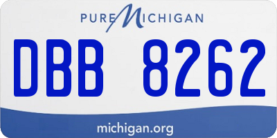 MI license plate DBB8262