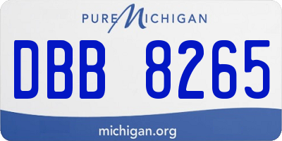 MI license plate DBB8265