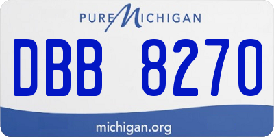 MI license plate DBB8270