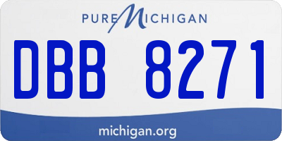 MI license plate DBB8271
