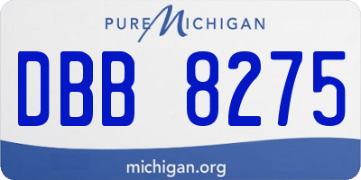 MI license plate DBB8275