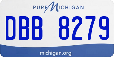 MI license plate DBB8279