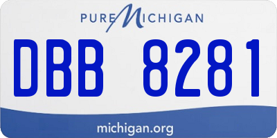 MI license plate DBB8281