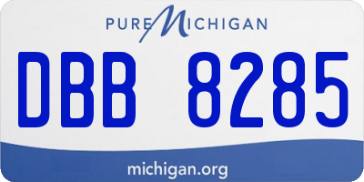 MI license plate DBB8285