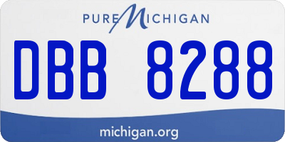MI license plate DBB8288