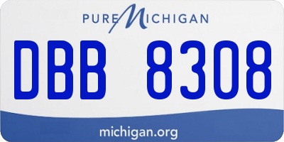 MI license plate DBB8308