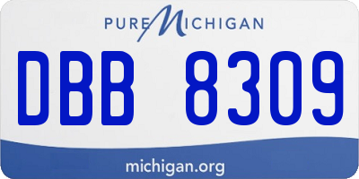 MI license plate DBB8309