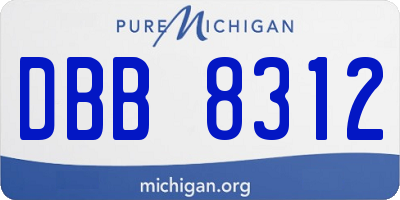 MI license plate DBB8312