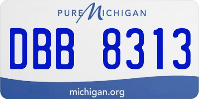 MI license plate DBB8313
