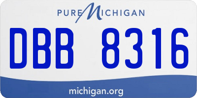 MI license plate DBB8316