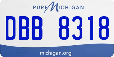 MI license plate DBB8318