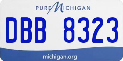 MI license plate DBB8323