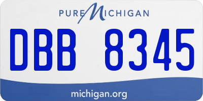 MI license plate DBB8345