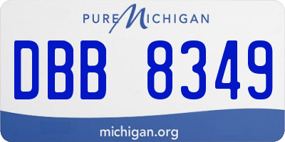 MI license plate DBB8349