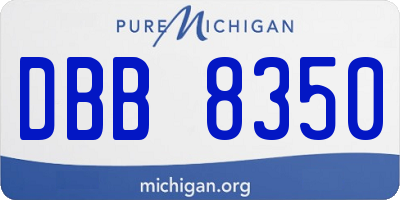 MI license plate DBB8350