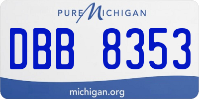 MI license plate DBB8353